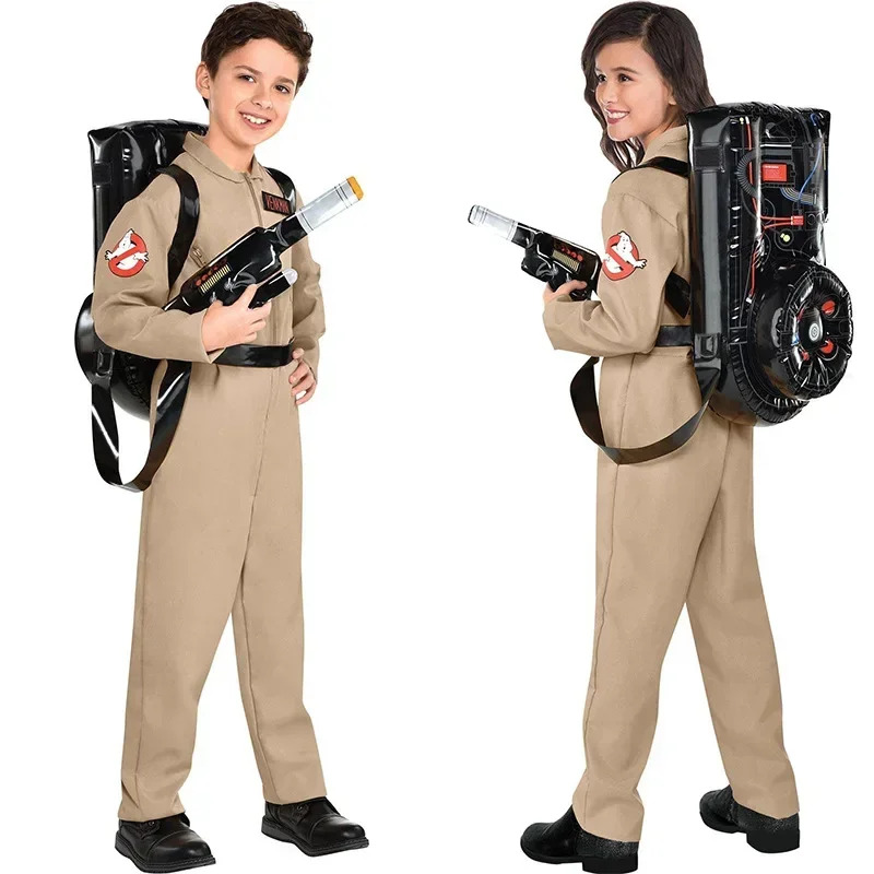 Anime Cosplay Youtube Shorts - ハロウィン子供父ゴーストバスターズコスチュームテーマコスプレハロウィン制服ジャンプスーツバッグ付き大人子供に最適