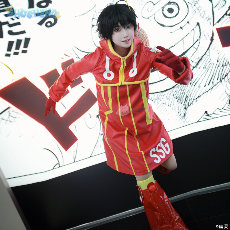 Anime Cosplay Luffy - モンキー・D・ルフィ エッグヘッド コスプレ衣装 アニメ ワンピース 赤い革コート