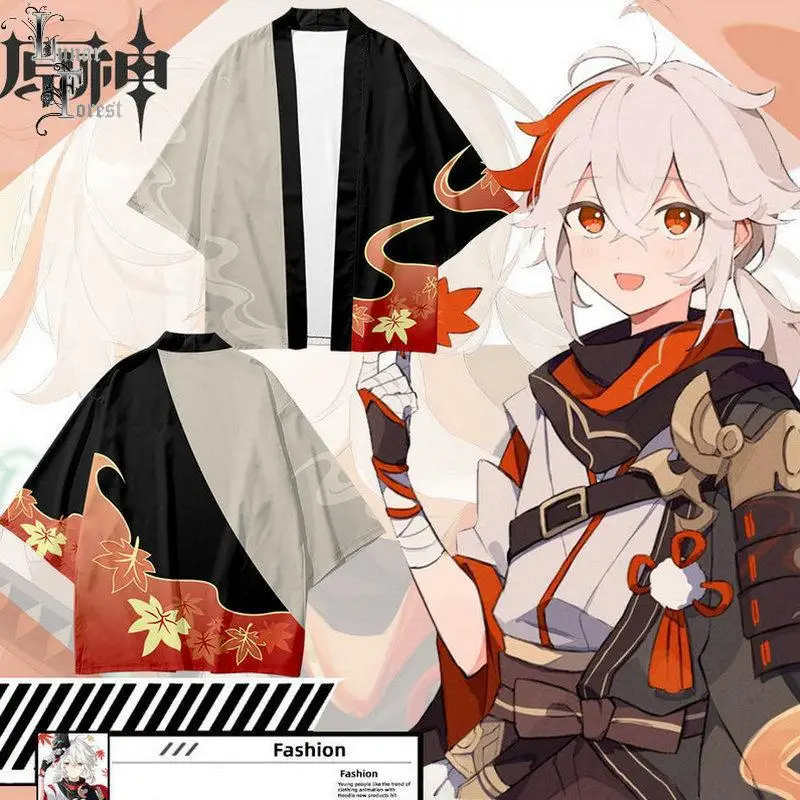 Anime Cosplay Kimono - 原神インパクト楓原和葉コスプレ着物日本原宿カーディガンゲームアニメ羽織ジャケットパーティーテーママントカジュアルトップ