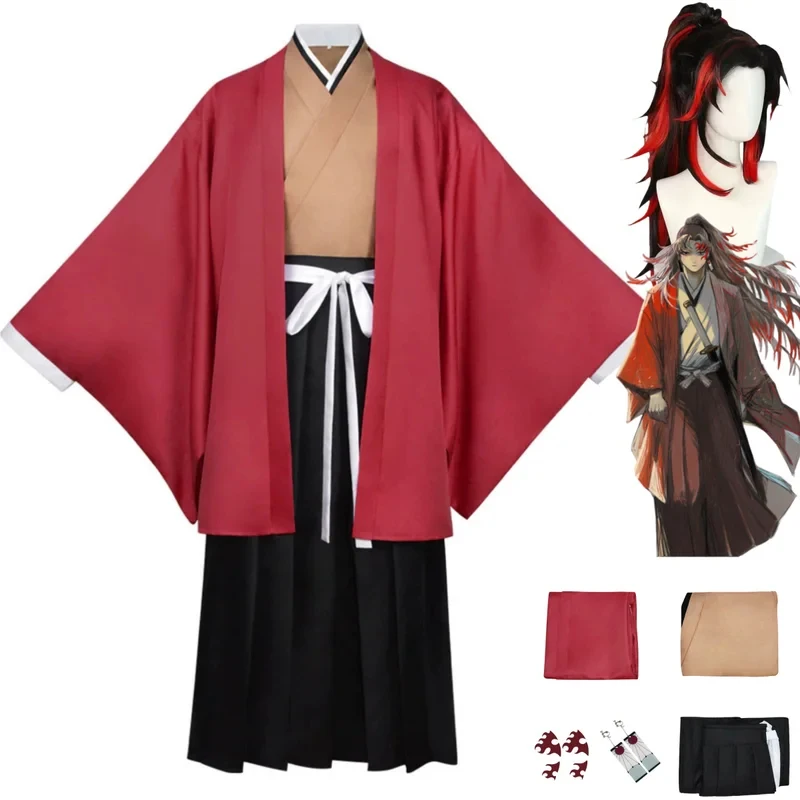 Anime Cosplay Kimono - 2026アニメツギクニ・ヨリイチコスプレ衣装日本の着物バスローブ羽織マントコートウィッグ男クリスマスマスクボールスーツ0XIUUL