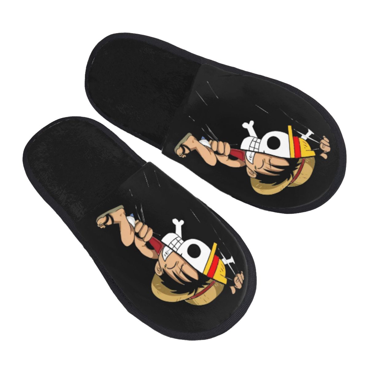 Anime Cosplay Luffy - ワンピース ルフィ ゾロ 冬用コットンぬいぐるみスリッパ リビングルーム アニメ