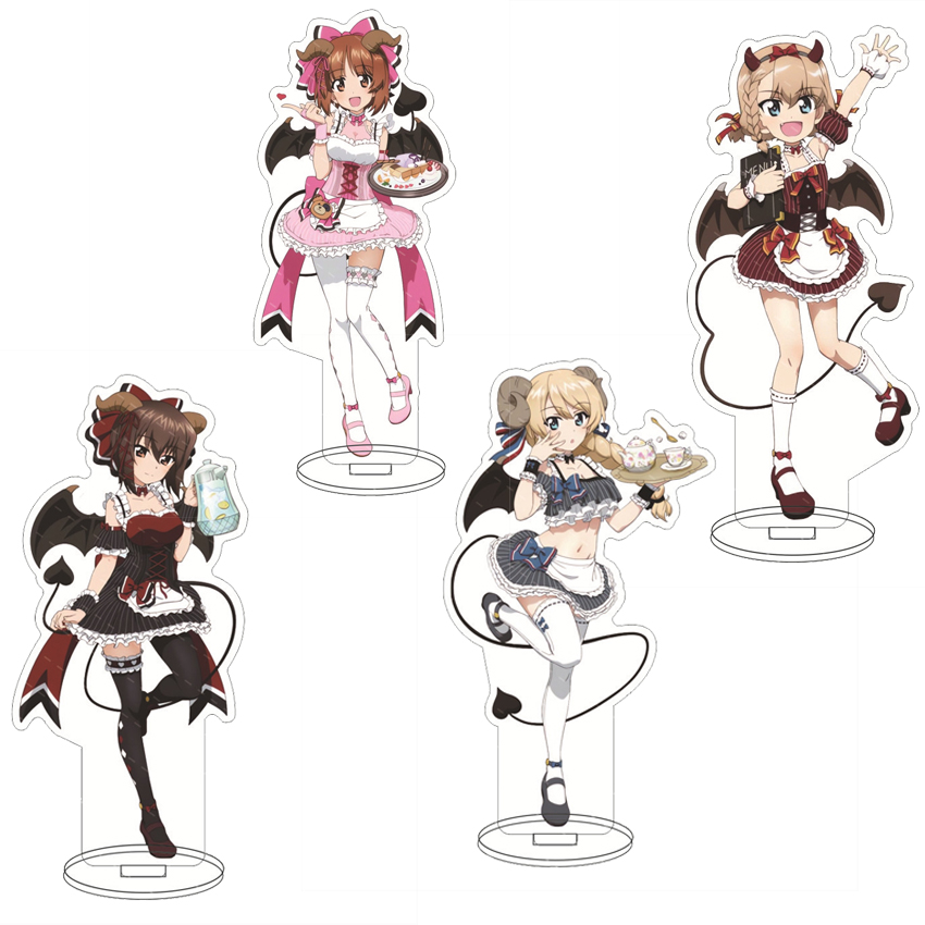 Anime Cosplay Rental - 16 センチメートルアニメアクリルスタンドガールズ und パンツァー秋山由佳利安珠カドタニタケベ佐恵西住まほコスフィギュア装飾品ギフト