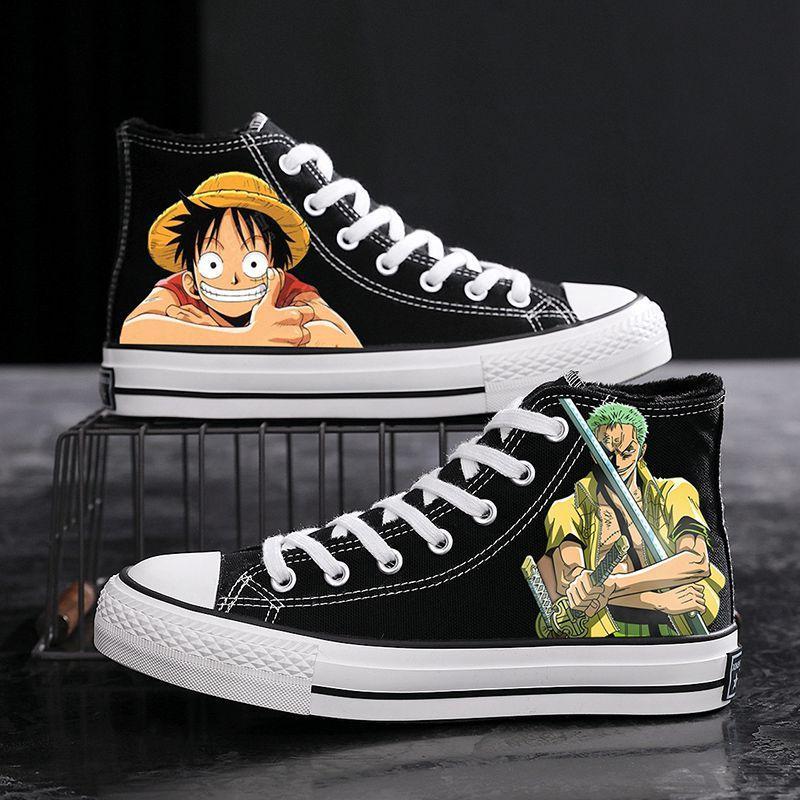 アニメキャンバスシューズワンピースラフメンズ加硫靴カジュアル - Anime Cosplay Luffy のレビューと価格