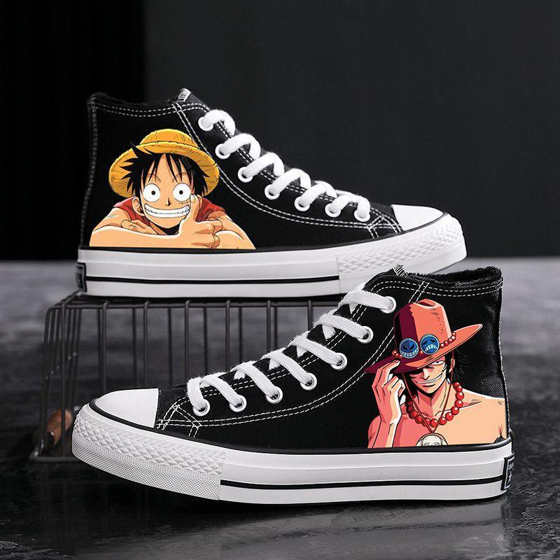アニメキャンバスシューズワンピースラフメンズ加硫靴カジュアル - Anime Cosplay Luffy のレビューと価格