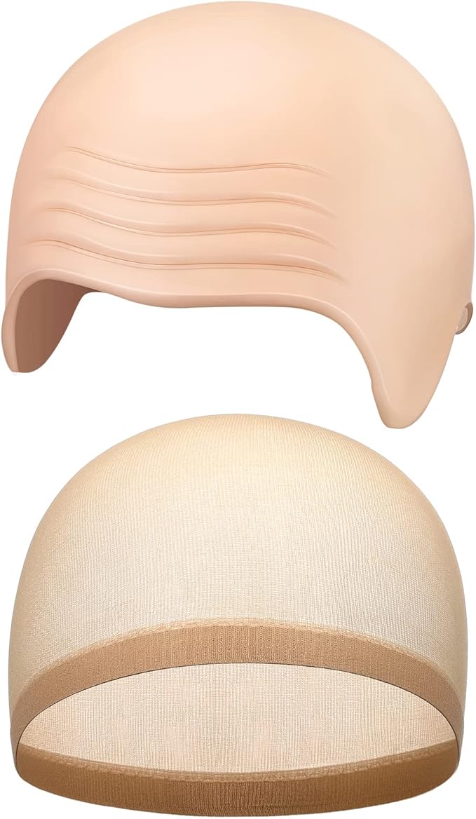 2ピース ラテックス製 バルドキャップ ナイロンウィッグキャ - Anime Cosplay Makeup のレビューと価格