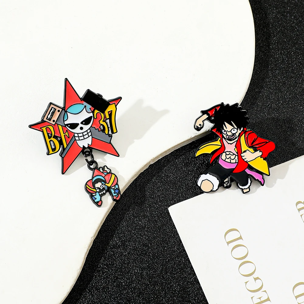 2 個クリエイティブアニメブローチ面白いモンキー D. ルフ - Anime Cosplay Luffy のレビューと価格