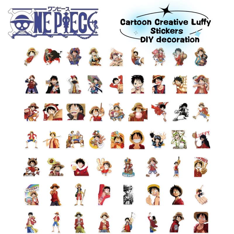 ワンピースのアニメキャラクター、ルフィの漫画風落書きステッカ - Anime Cosplay Luffy のレビューと価格