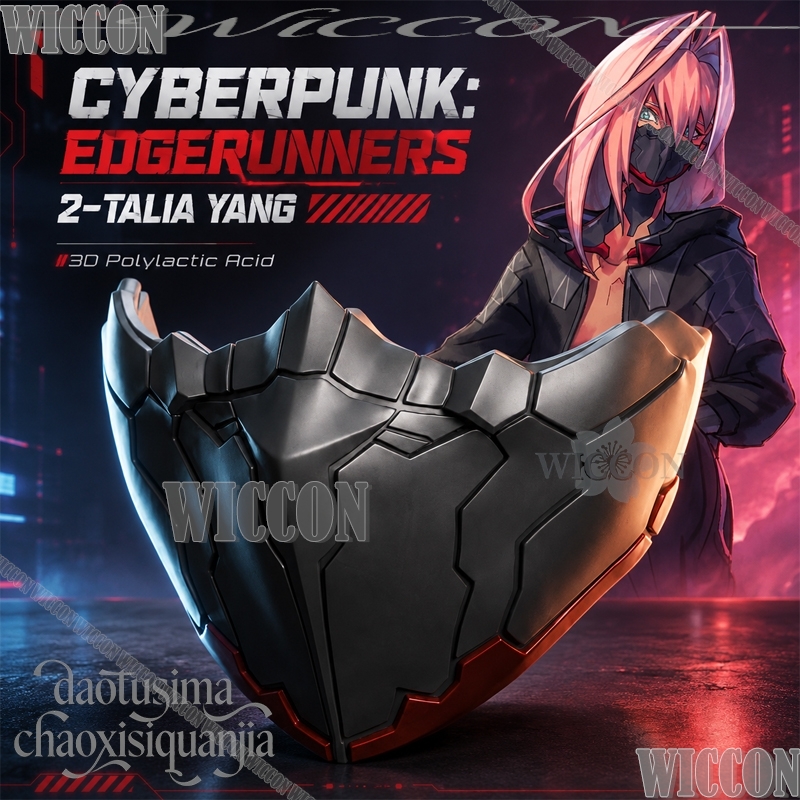 タリア・ヤン ハンサムクールパンク ハーフマスク 3Dポリラ - Anime Yang Cosplay のレビューと価格