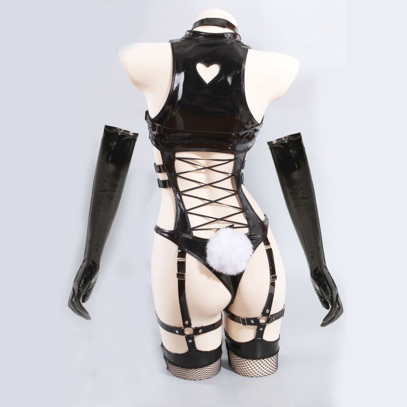 拘束バニーガールコスプレ衣装女性のセクシーなレザーボディスー - Anime Cosplay Bunny のレビューと価格