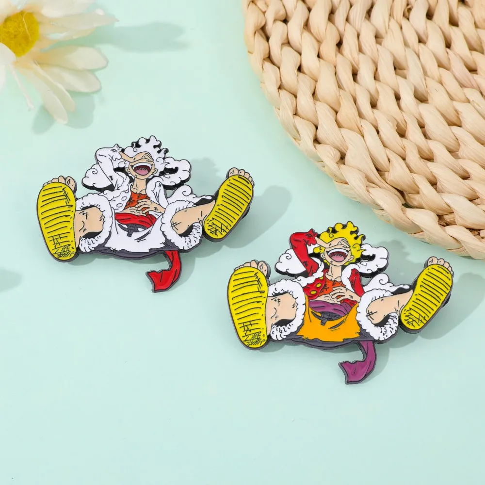 2 個アニメ派生品ブローチ絶妙なハンサムルフィエナメルピン金 - Anime Cosplay Luffy のレビューと価格