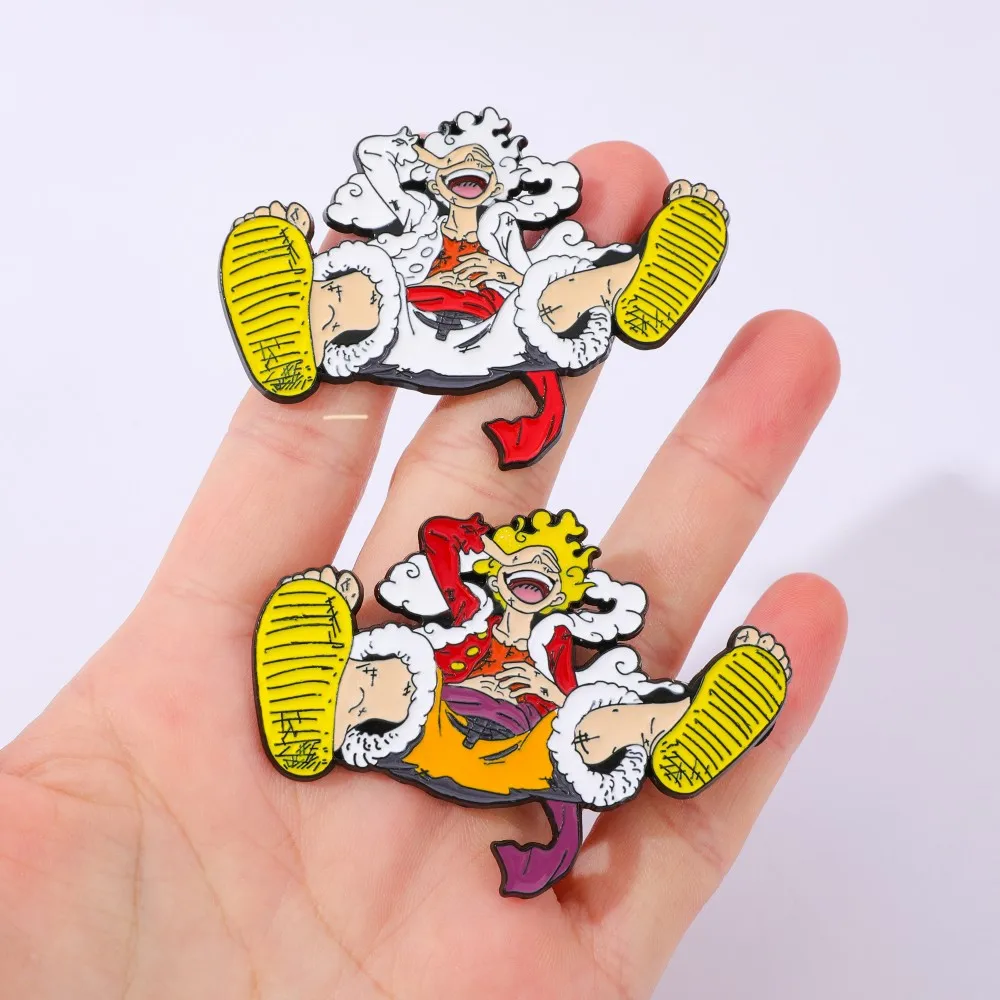 2 個アニメ派生品ブローチ絶妙なハンサムルフィエナメルピン金 - Anime Cosplay Luffy のレビューと価格